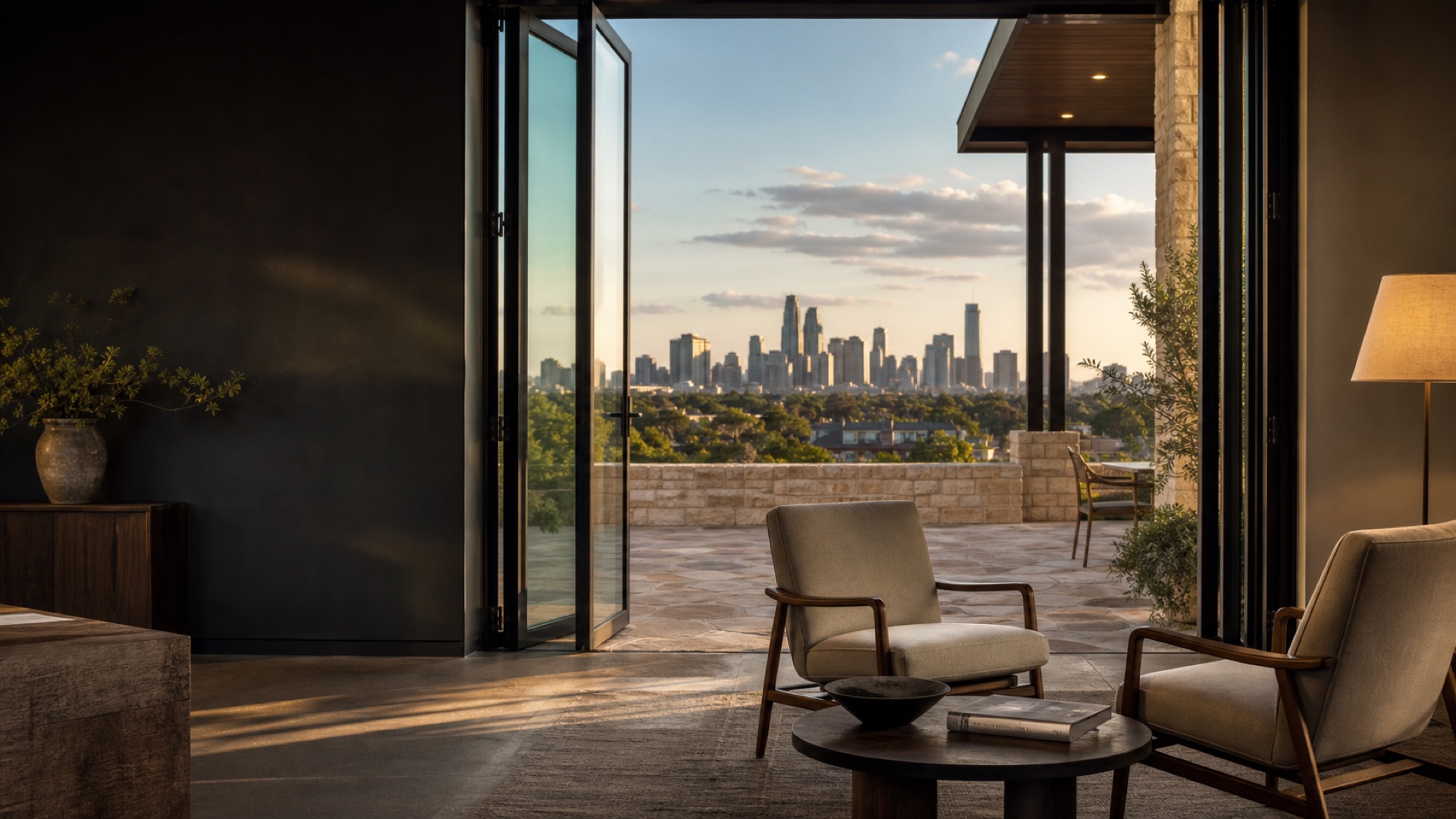 Austin real estate consultation space overlooking the city